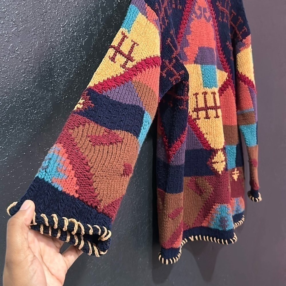 HAROLD’S Vintage Tribal Native Knit Multicolored Men’s Sweater Size M/L - Picture 5 of 6